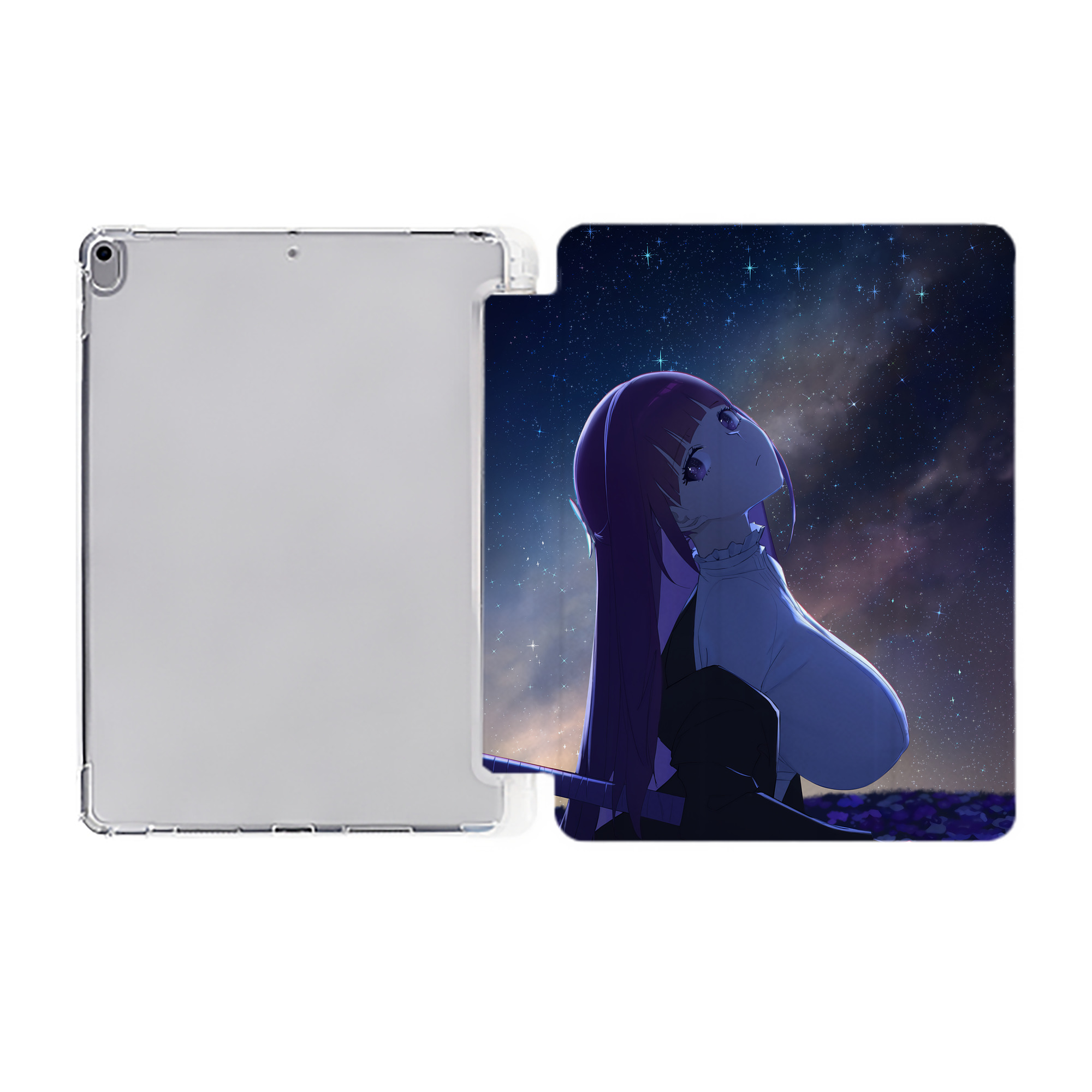 （画像用） 葬送のフリーレン Frieren IPad ケース ペン収納付き 三つ折りスタンド PUレザー×シリコン 対応機種9.5/10.5/10.9インチ